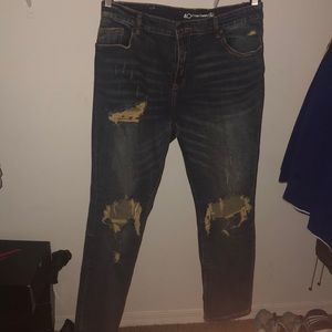 Denim ripped jeans dark blue